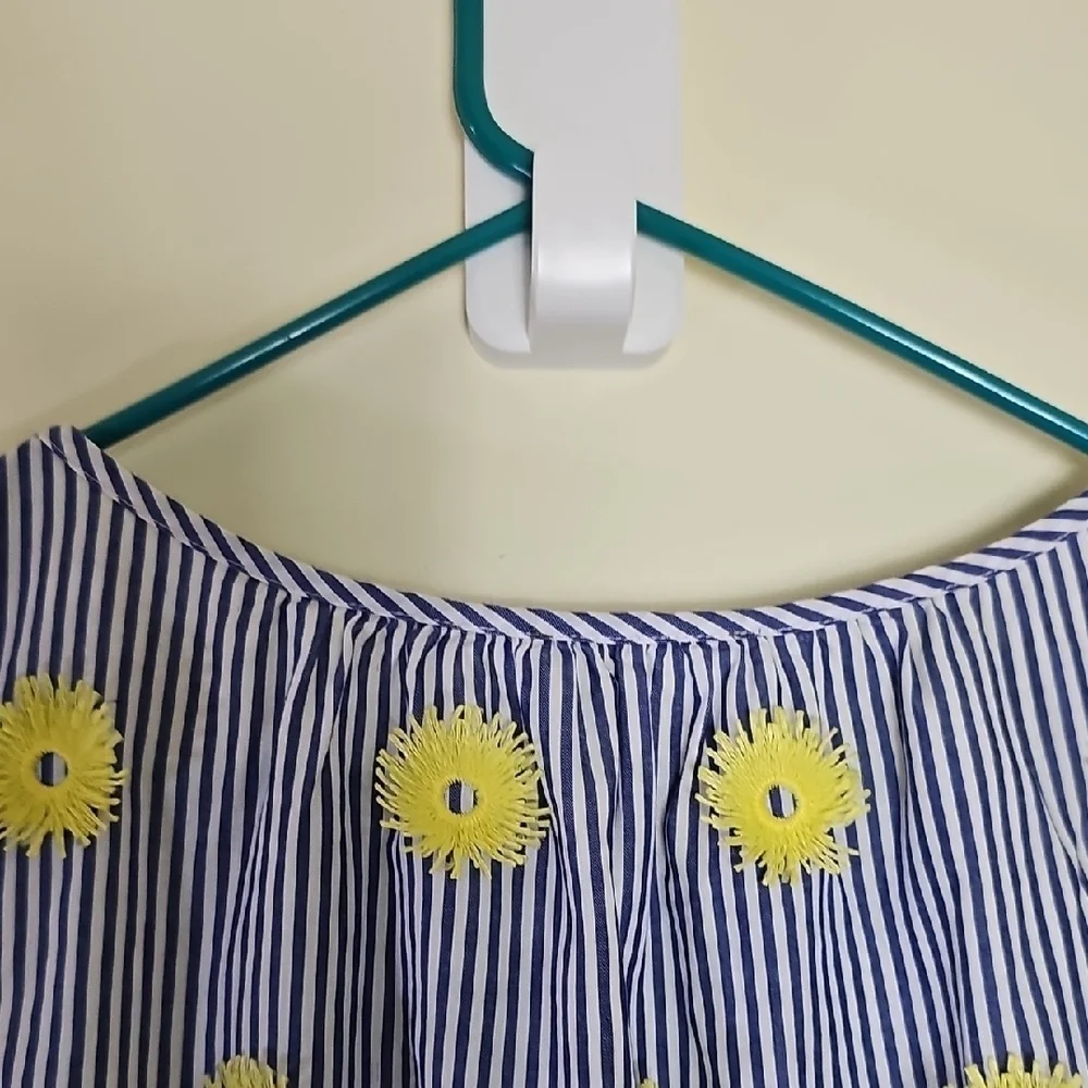 Lou & Grey Blue and White Striped Dress with Yellow Accents - Picture 7 of 8